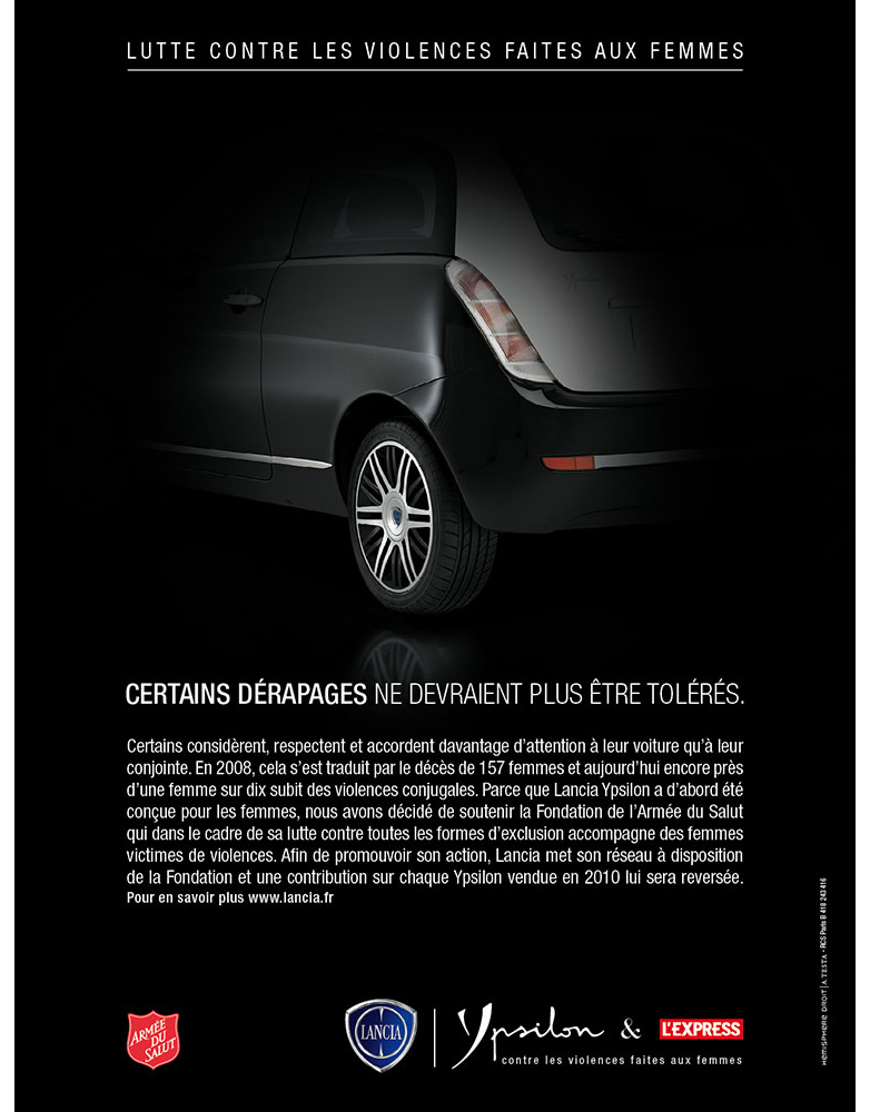 Création campagne print grande cause Lancia Ypsilon - créé par Romain Cotto, Directeur Artistique 360 Print/film/digital